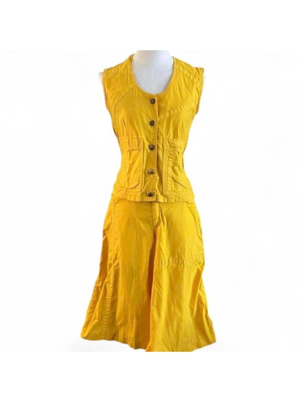 Vintage SuperSails Yellow Cotton Sailing Suit Set Womenโs Size 6 Utility